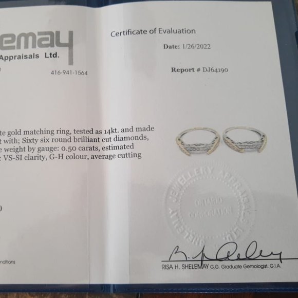 Matching set of custom diamond bands. Solid 14kt white and yellow gold. Size 6. - Picture 8 of 8